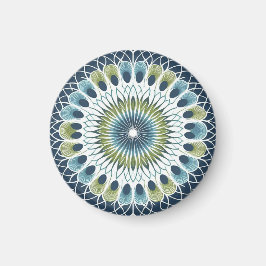 Blue & Sage Medallion - Abstraktes Magnet