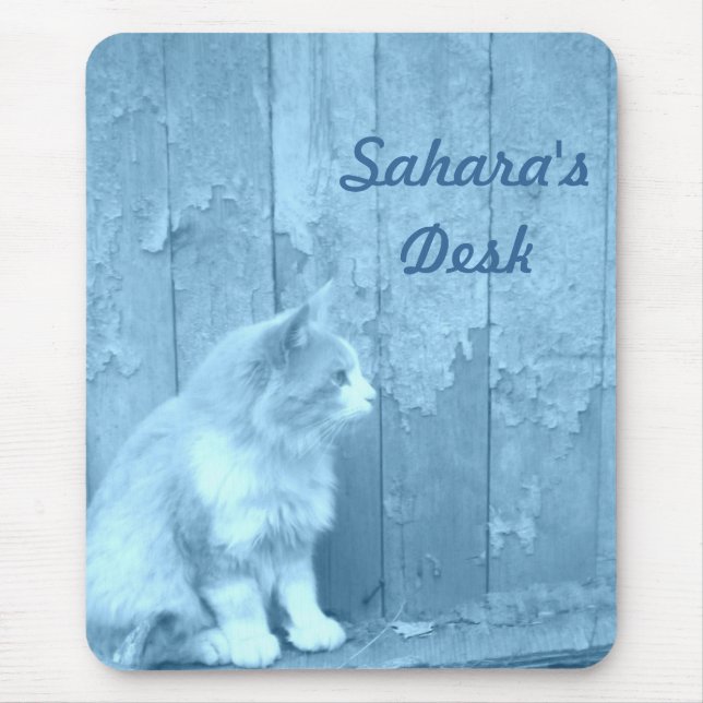 Blue Sahara (Cat) Maus Pad *PERSONALIZE* Mousepad (Vorne)