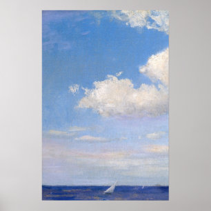 Blue Sailboat Seascape Malerei Poster