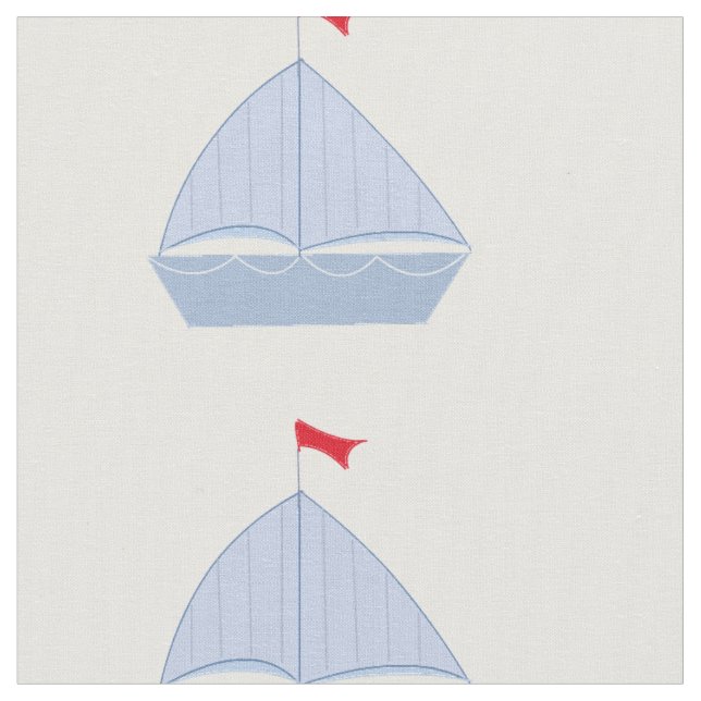 Blue Sailboote Stoff (Nahaufnahme)