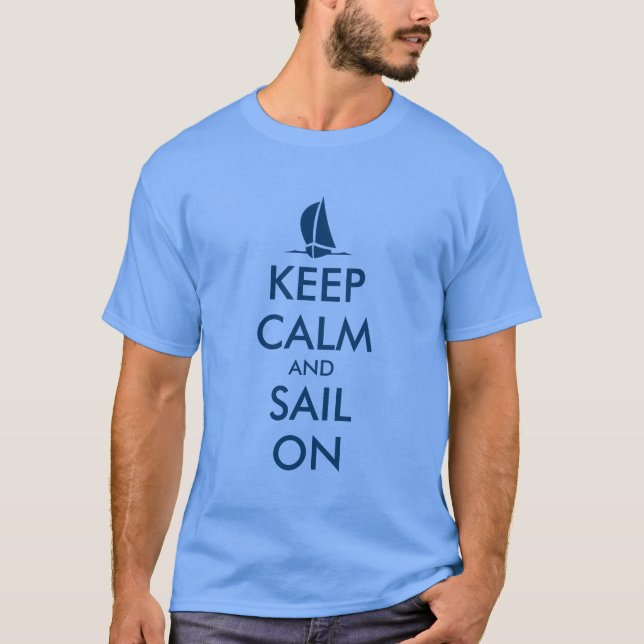 Blue Sailing Shirt mit lustigem, ruhigen Zitat (Vorderseite)