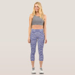 Blue Sailor Stripe Capri Leggings<br><div class="desc">Kühne Streifen in marineblau sorgen für einen sorgenfreien, kuscheligen Look.</div>