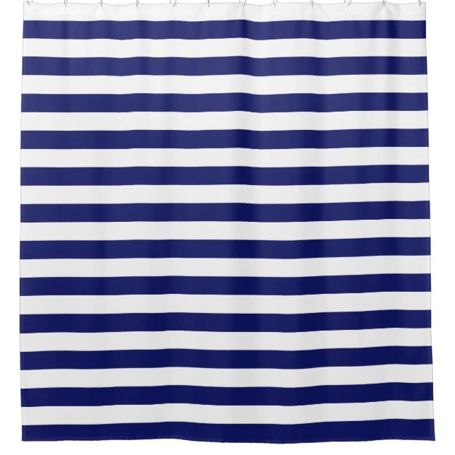 Blue Sailor Stripe (groß) Duschvorhang (Vorderseite)