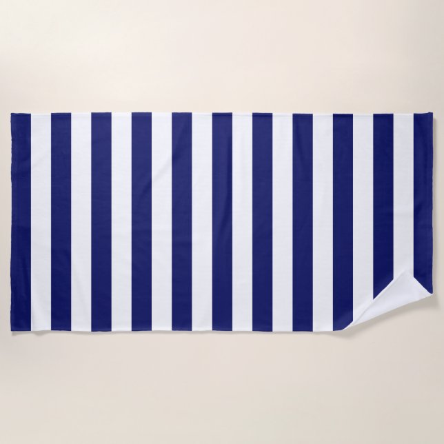 Blue Sailor Stripe (groß) Strandtuch (Vorderseite)