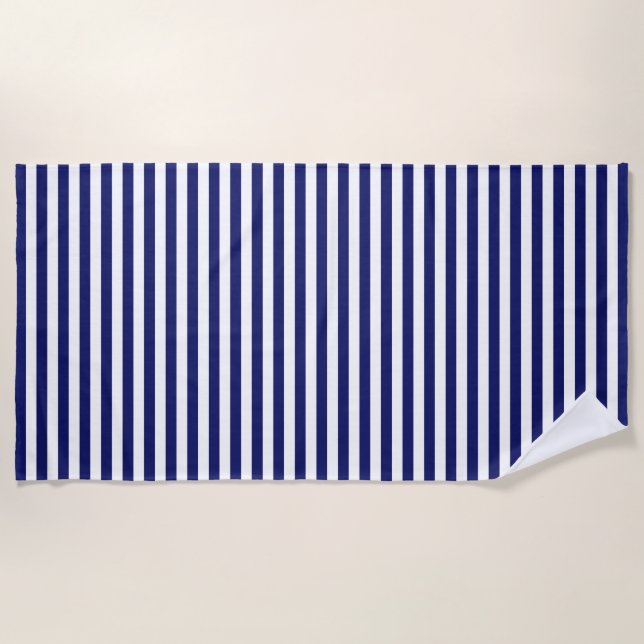 Blue Sailor Stripe (kleiner Maßstab) Strandtuch (Vorderseite)