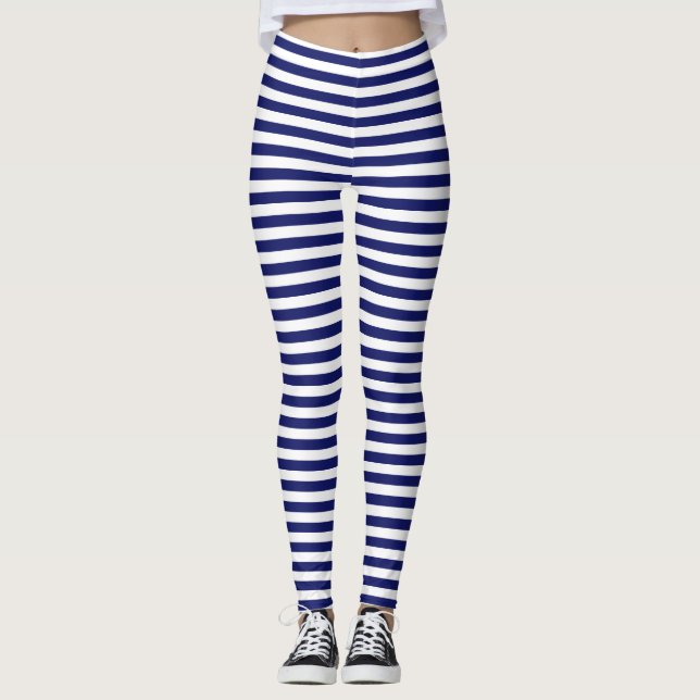 Blue Sailor Stripe Leggings (Vorderseite)