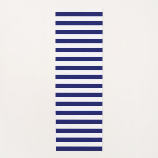 Blue Sailor Stripe Yogamatte (Vorderseite)