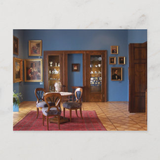 "Blue Salon" mit Kunstgalerie Postkarte