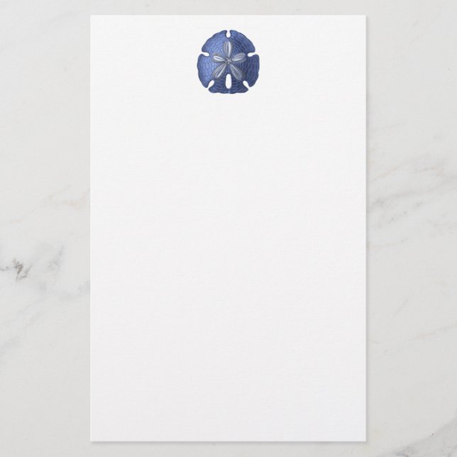 Blue Sand Dollar Stationery Briefpapier (Vorderseite)