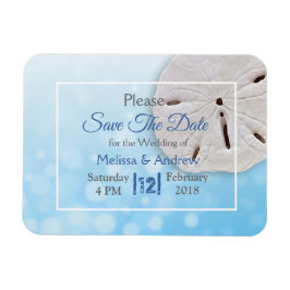 Blue Sand Dollar Wedding Save the Date Magnet