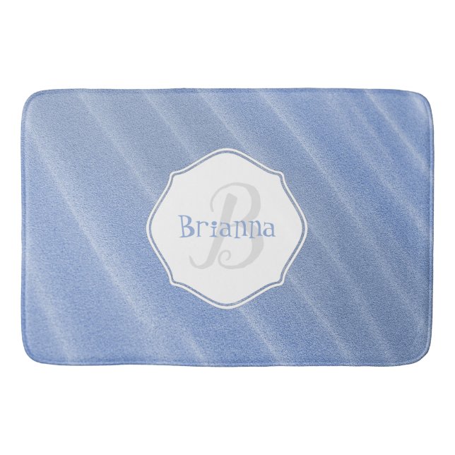 Blue Sand Ripples Personalisiert Bath Mat Badematte (Vorderseite)