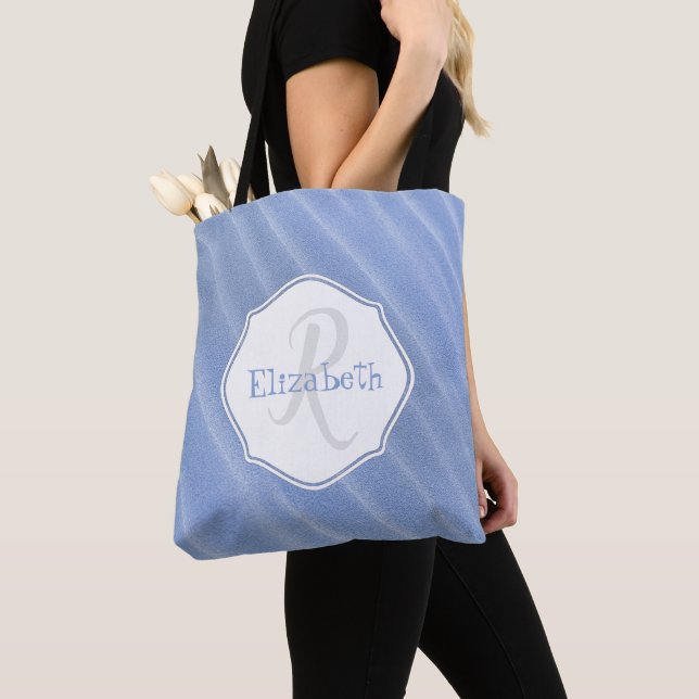 Blue Sand Ripples Personalisierte Tasche (Von Nahem)