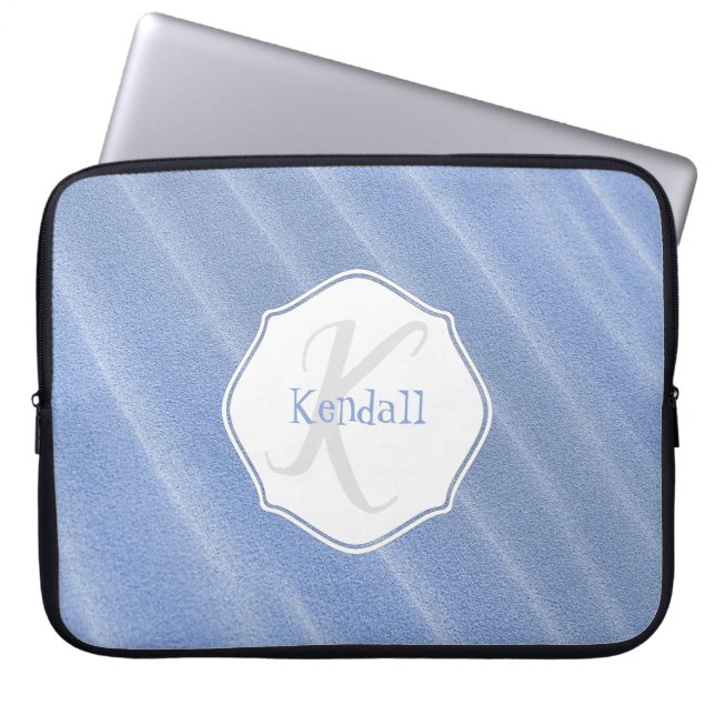 Blue Sand Ripples Personalisierter Laptop-Sleeve Laptopschutzhülle (Vorderseite)