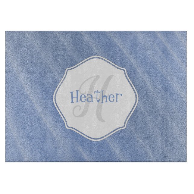 Blue Sand Ripples Personalisiertes Cutting Board Schneidebrett (Vorderseite)