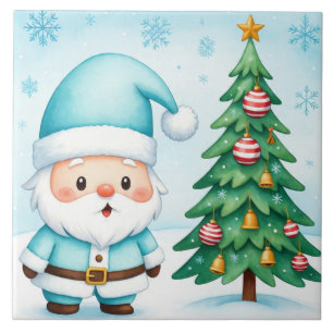 Blue Santa Claus Design Art, Niedlicher Weihnachts Fliese