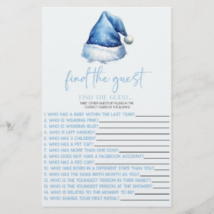 Blue Santa Finde das Baby Duschspiel Briefpapier