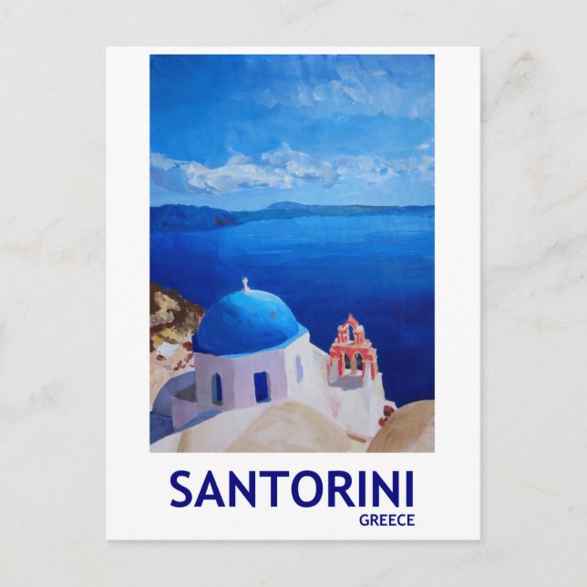 Blue Santorini, Griechenland - Blick von Oia Postkarte (Vorderseite)