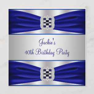 Blue Sapphire Diamond 40. Geburtstag Party Einladung
