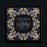 Blue Sapphire Gems Wedding Anniversary Geschenkbox<br><div class="desc">Einzigartiges und stilvolles Spitzendesign in Gold und Saphirblau dekoratives Design - Exquisite und elegante Brauchtum, Jubiläum oder Verlobung präsentiert. Personalisieren Sie sich mit Namen, Jubiläumsdatum und Monogramm oder Zahlen - gemacht in eine wunderbare hölzerne Geschenkboxen, um Schmuckstücke behalten, Schmuckkästchen für Ihre speziellen Kuchen. Ein wunderbares Geschenk - füllen Sie die...</div>