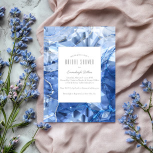 Blue Sapphire Gemstone Cut Brautparty Einladung