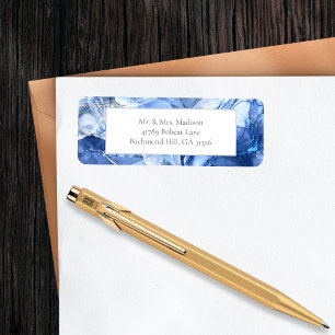 Blue Sapphire Gemstone Rücksendeadressen-Aufkleber