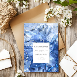 Blue Sapphire Gemstone Save the Date Postkarte