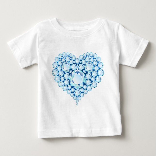 Blue Sapphire Heart Gems Baby T-shirt (Vorderseite)