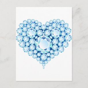 Blue Sapphire Heart Gems Postkarte