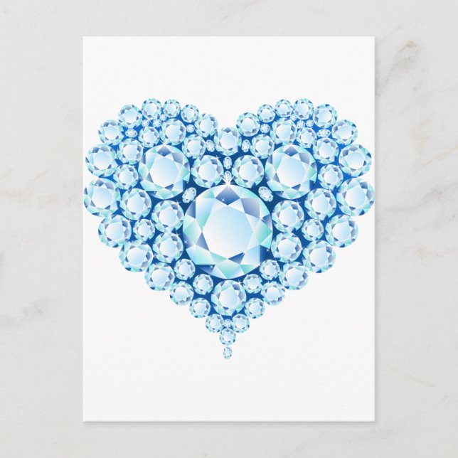 Blue Sapphire Heart Gems Postkarte (Vorderseite)