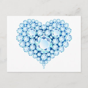 Blue Sapphire Heart Gems Postkarte