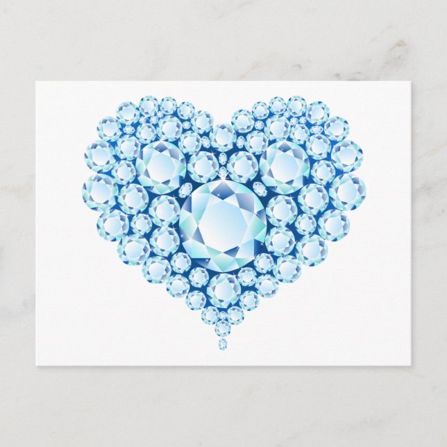 Blue Sapphire Heart Gems Postkarte (Vorderseite)