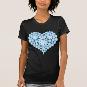 Blue Sapphire Heart Gems T-Shirt
