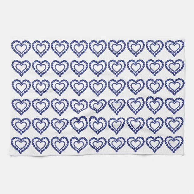 Blue Sapphire Heart Geschirrtuch (Horizontal)