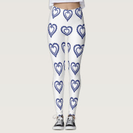 Blue Sapphire Heart Leggings