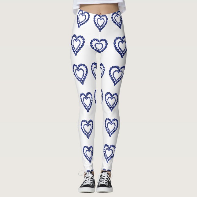 Blue Sapphire Heart Leggings (Vorderseite)