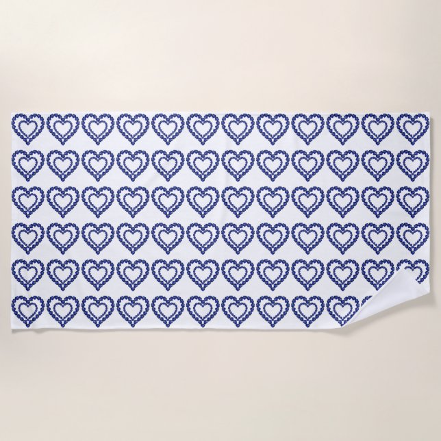 Blue Sapphire Heart Strandtuch (Vorderseite)
