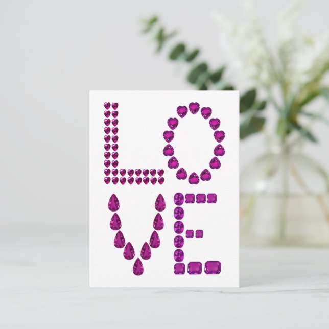Blue Sapphire Liebe Postkarte (Stehend Vorderseite)