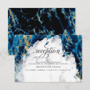 Blue Sapphire Watercolor Geode BarefootBride™ Einladung