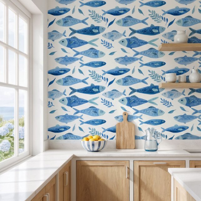 Blue Sardines Coastal  Tapete (Von Creator hochgeladen)