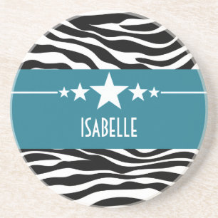 Blue Sassy Star Zebra Untersetzer