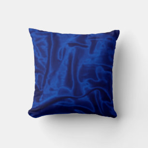 Blue Satin-Square Throw Kissen