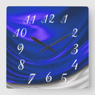 Blue-Satin-Wall-Uhr Quadratische Wanduhr