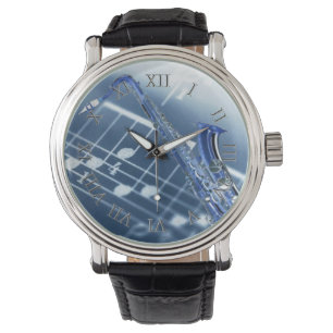 Blue Saxophone Watch Armbanduhr