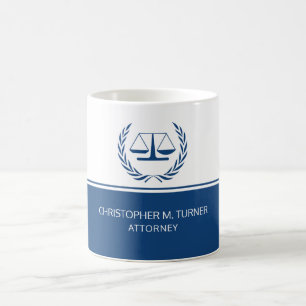Blue Scale Justice Attorney Coffee Tasse