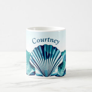 Blue Scallop Border Kaffeetasse