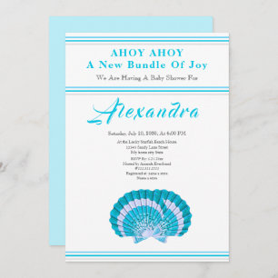 Blue Scallop Muschel Ahoy es ist eine Baby-Dusche