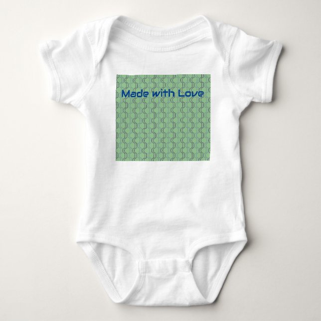 Blue Scallops Baby Bodysuit Strampler (Vorderseite)