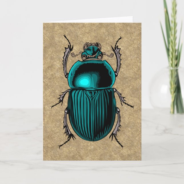 Blue Scarab Grußkarte Karte (Vorderseite)