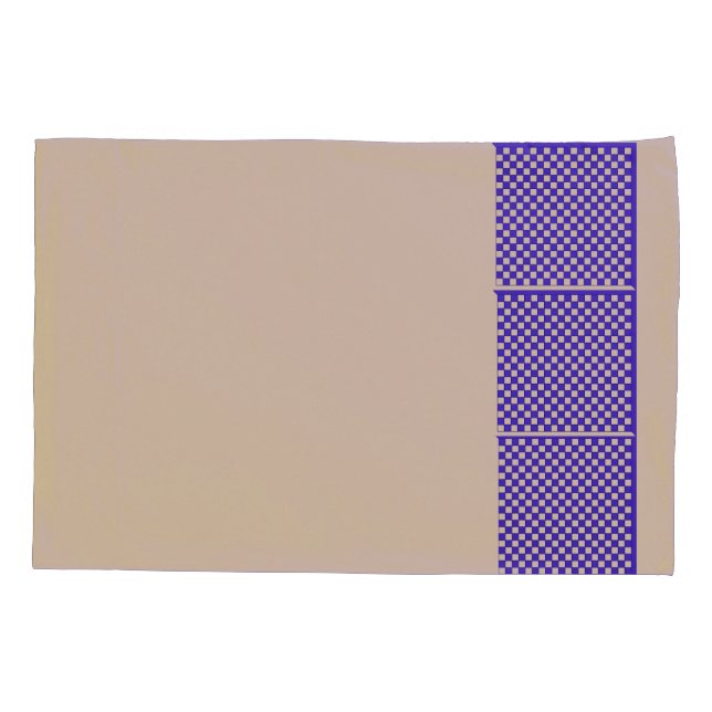 Blue Schach Reversible Pillow Case Kissenbezug (Rückseite)