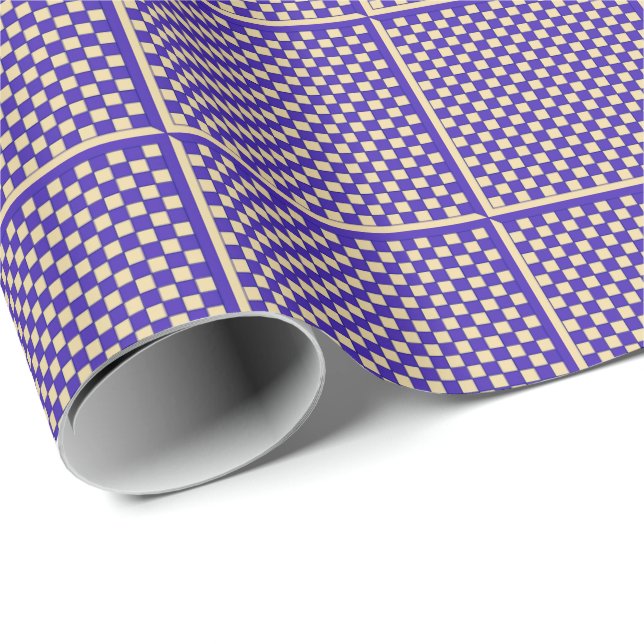 Blue Schach Wrapping Paper Geschenkpapier (Rolleneckpunkt)